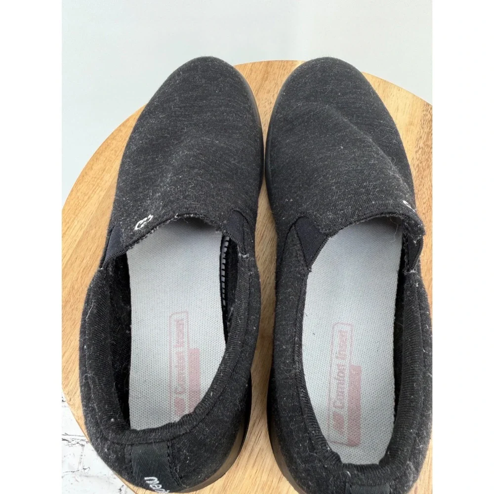 Merinos Women Black Wool Slip On Sneakers Comfort Walking‎ Shoes Size 9 EU 39.5